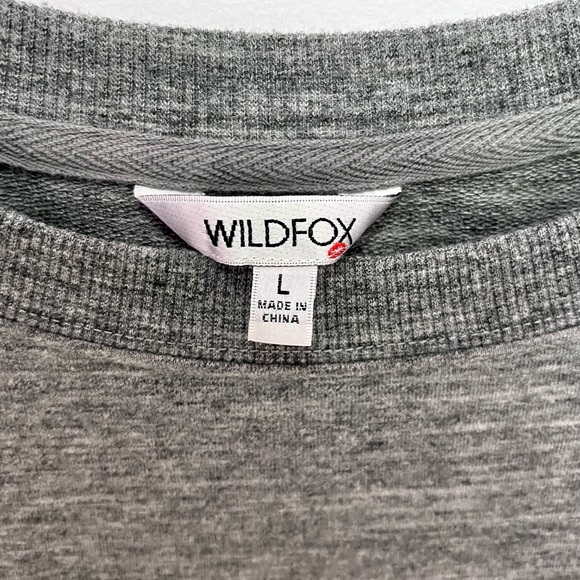 Wildfox Size Large Pour Favor Heather Gray Screen Print Wineglass Sweatshirt - Picture 7 of 7